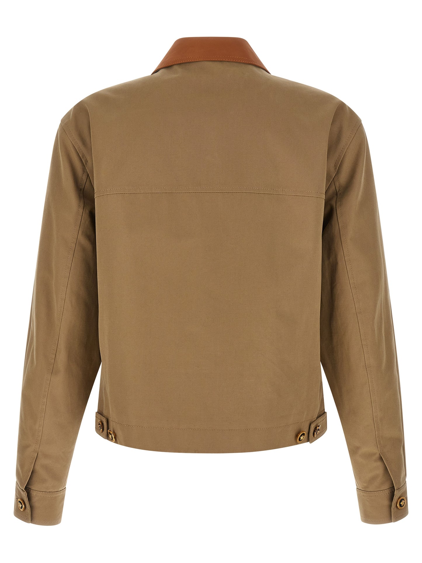 Chaqueta de algodón beige Versace