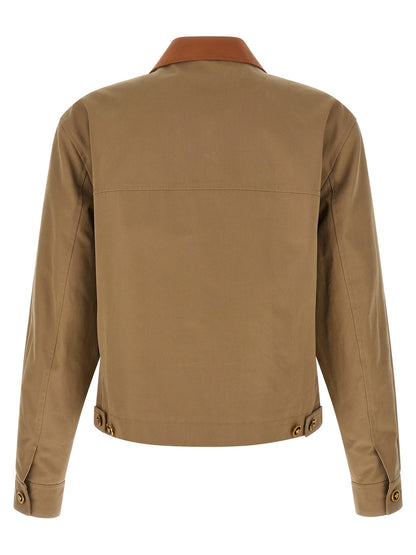 Chaqueta de algodón beige Versace