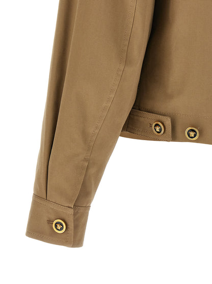 Chaqueta de algodón beige Versace