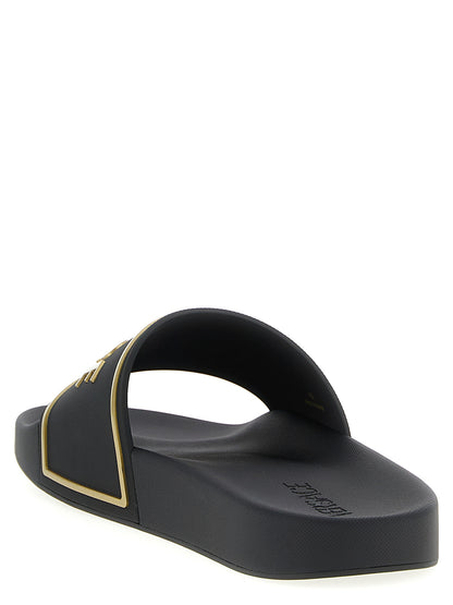 Versace Black Thermoplastic Polyurethane Slide Sandal