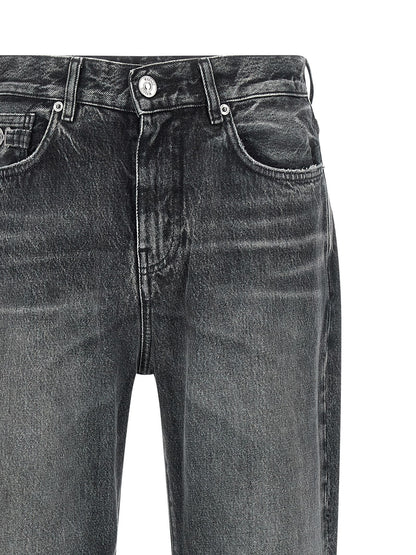 Jeans Versace grises de algodón de pierna recta