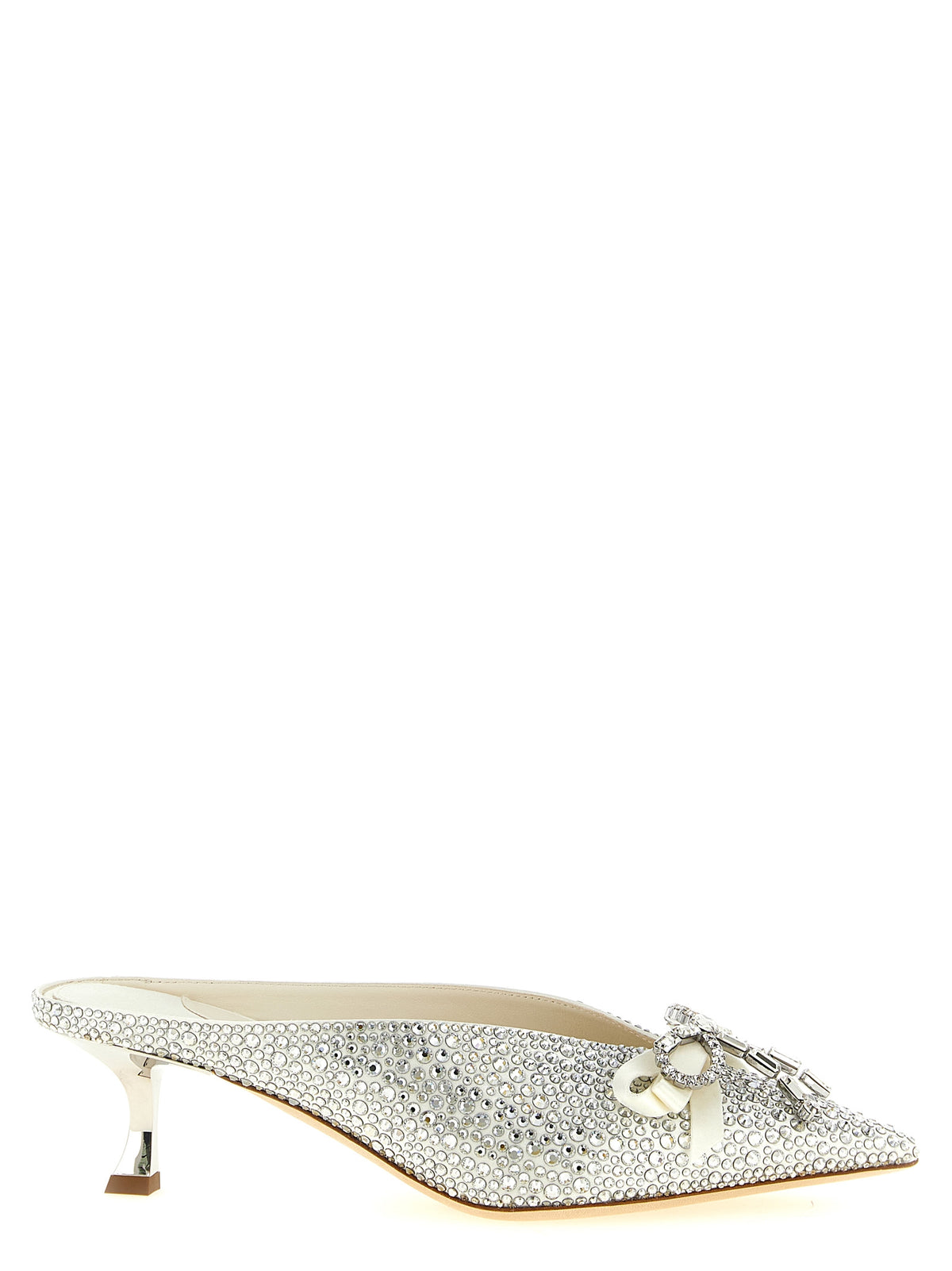 Jimmy Choo Silver Tencel Mid-Heel Shoes Auria Model