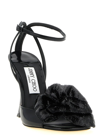 Sandales Jimmy Choo en cuir noir avec talon aiguille Mimmi