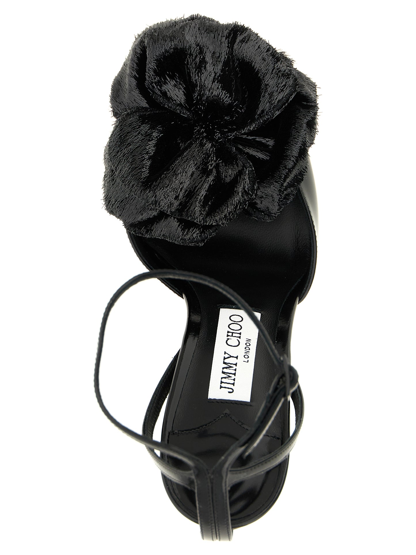 Sandales Jimmy Choo en cuir noir avec talon aiguille Mimmi