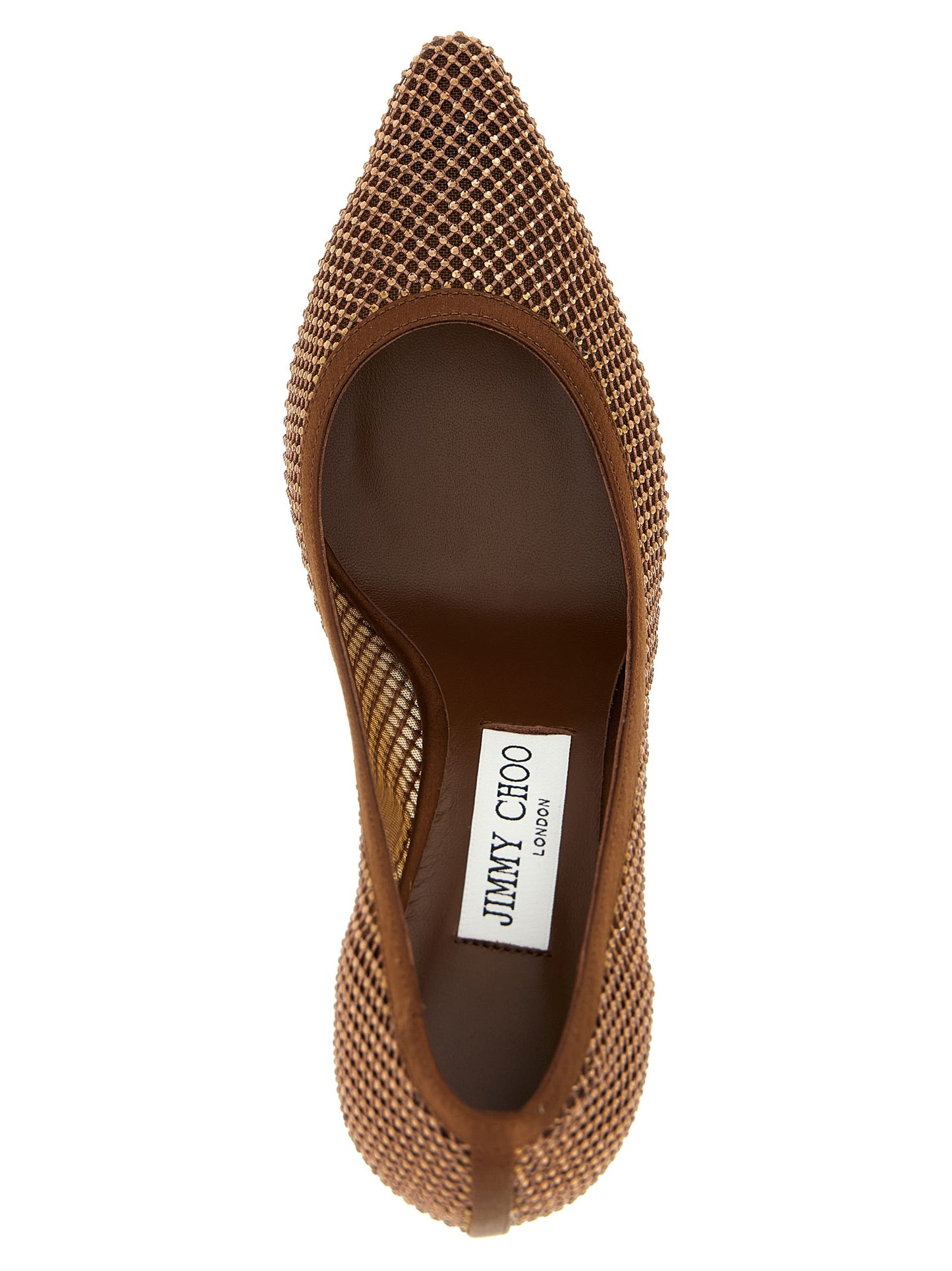 Escarpins Jimmy Choo Romy en Tencel marron à talon haut