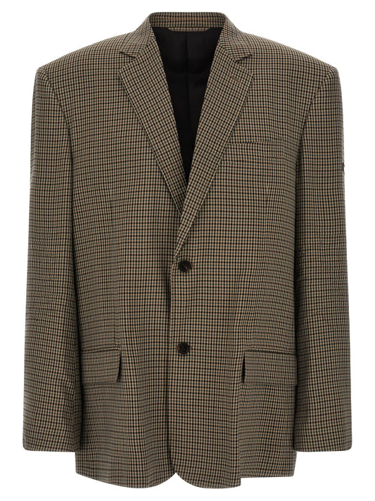 Blazer marrón de lyocell de Balenciaga