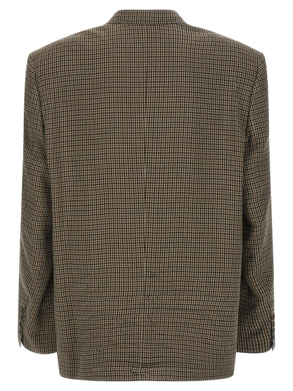 Blazer marrón de lyocell de Balenciaga