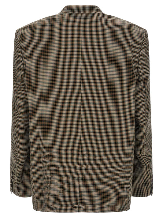 Blazer marrón de lyocell de Balenciaga