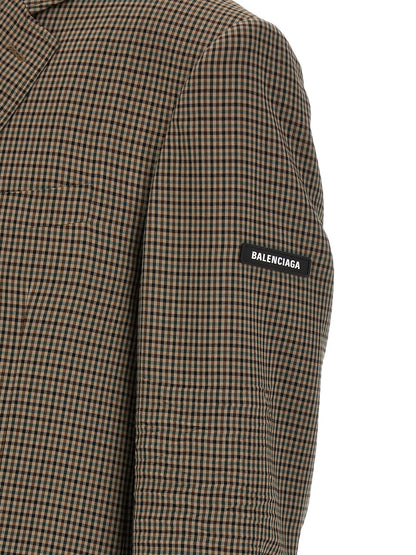 Blazer marrón de lyocell de Balenciaga