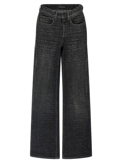 Jeans acampanados Balenciaga de algodón negro