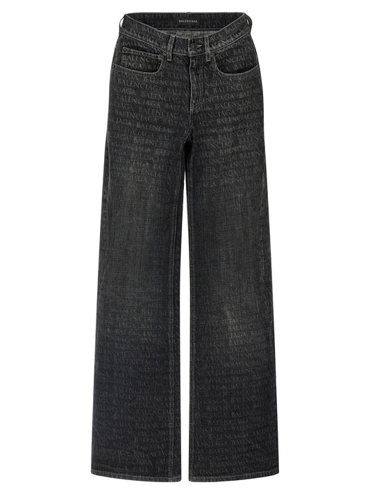 Jeans acampanados Balenciaga de algodón negro