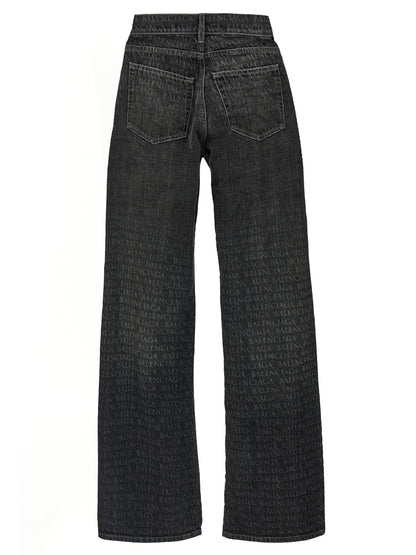 Jeans acampanados Balenciaga de algodón negro