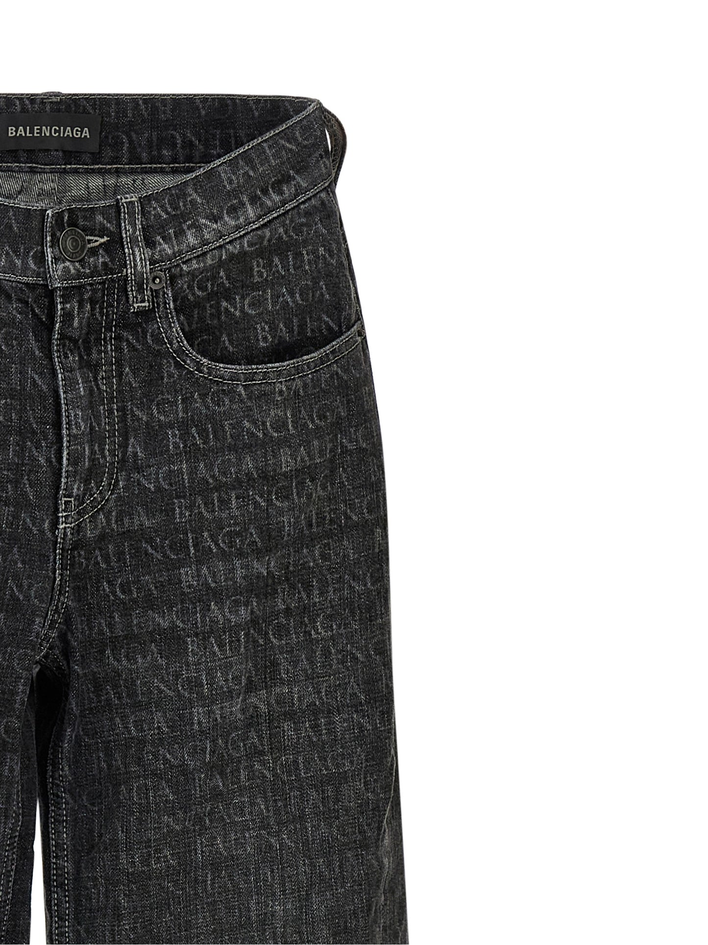 Jeans acampanados Balenciaga de algodón negro
