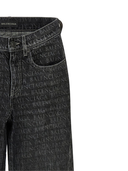 Jeans acampanados Balenciaga de algodón negro