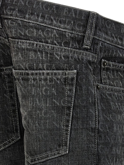 Jeans acampanados Balenciaga de algodón negro