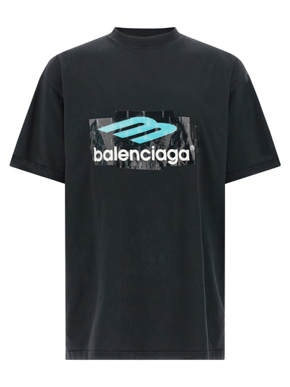 T-shirt en coton noir Balenciaga