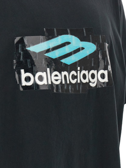 T-shirt en coton noir Balenciaga