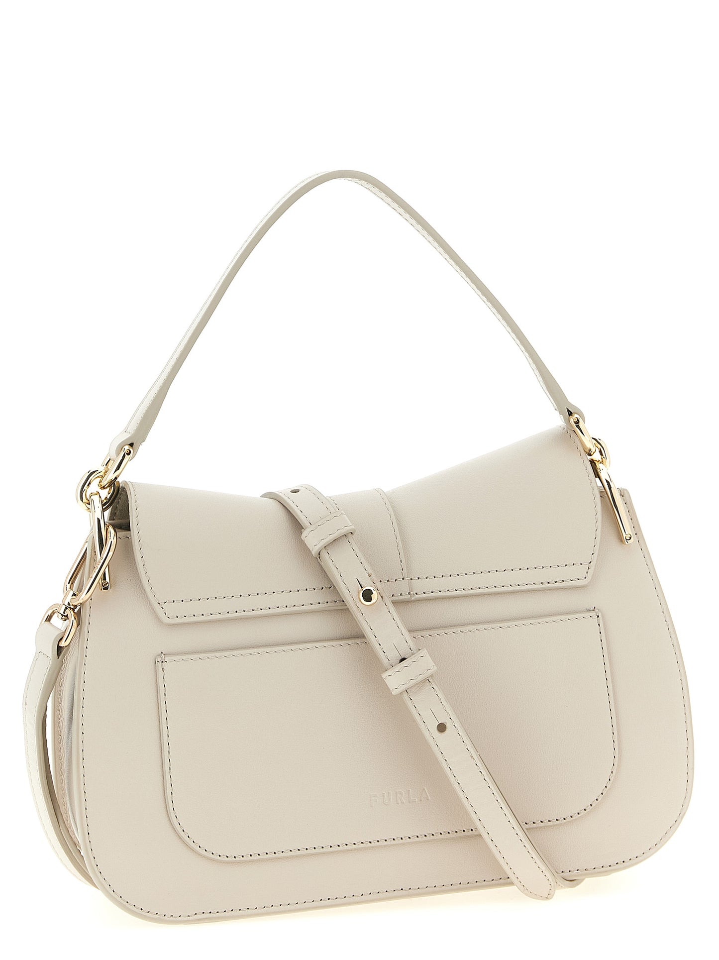 Bolso de Hombro Furla de Piel de Becerro Beige