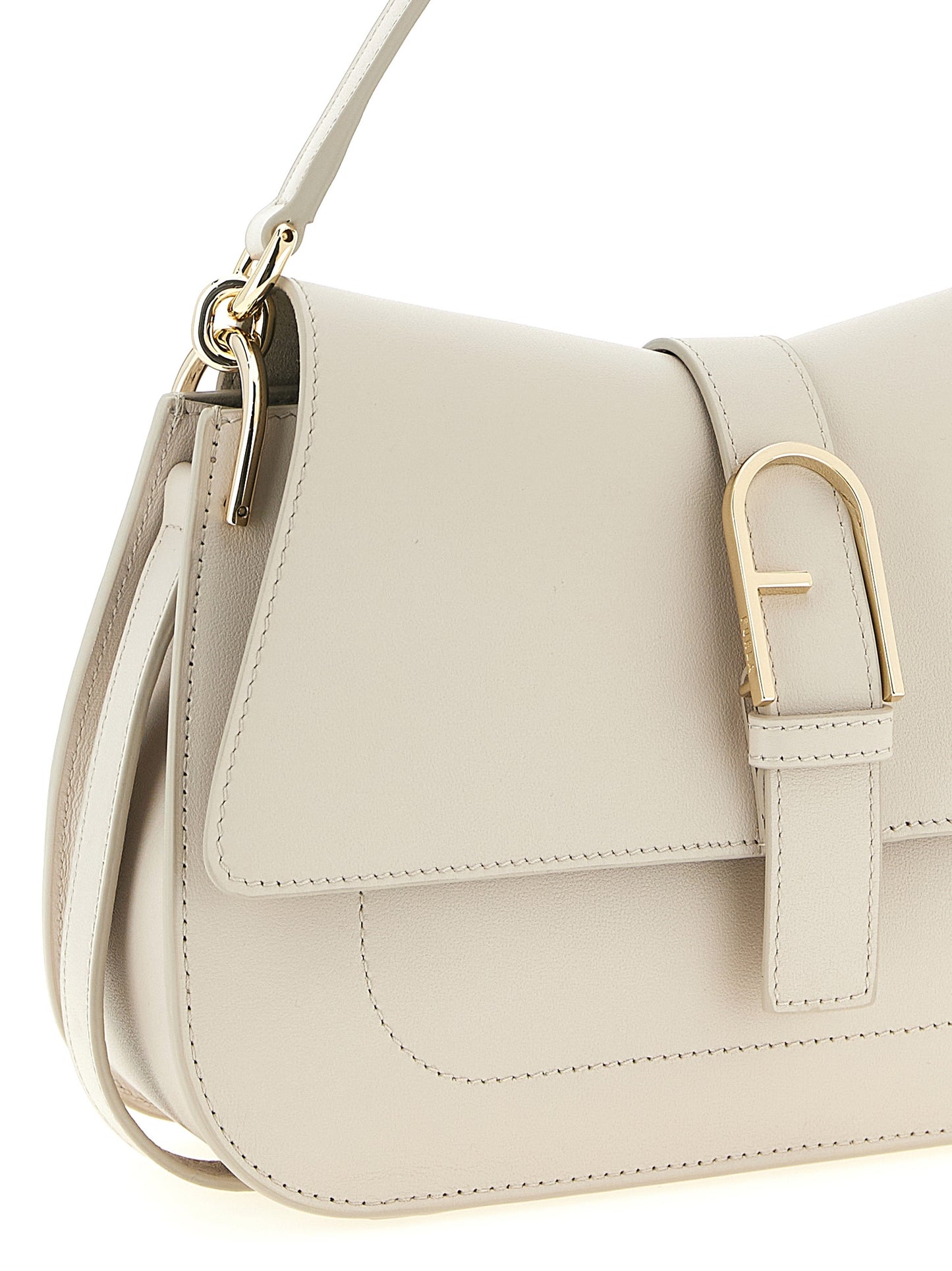 Bolso de Hombro Furla de Piel de Becerro Beige