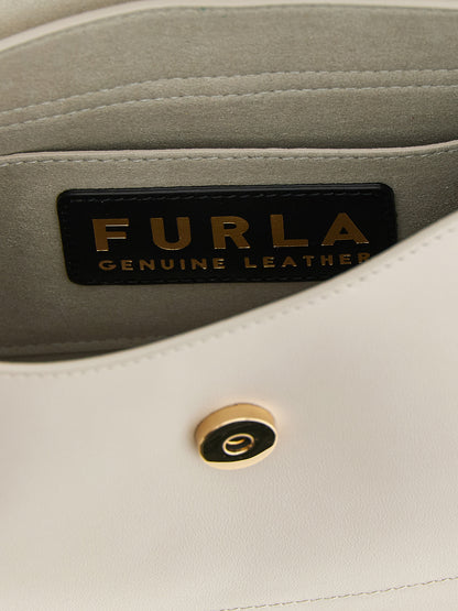 Bolso de Hombro Furla de Piel de Becerro Beige