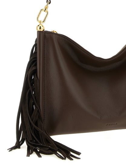 Bolso de Hombro Furla de Piel de Cordero Marrón