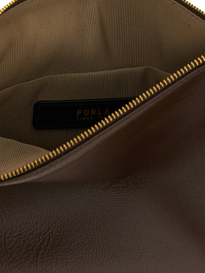 Bolso de Hombro Furla de Piel de Cordero Marrón