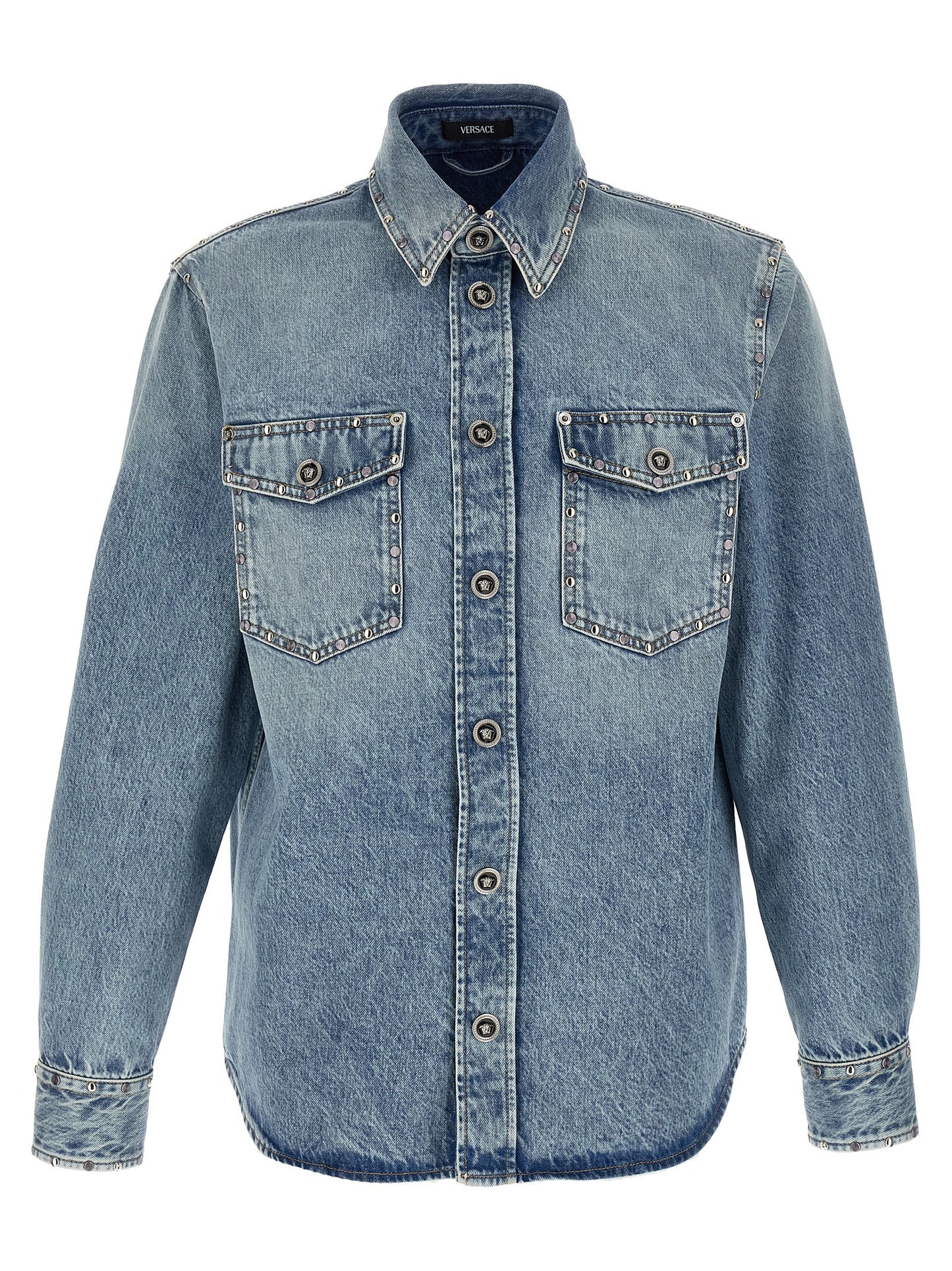 Blusa Versace de algodón azul
