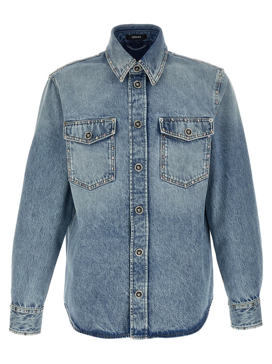 Blusa Versace de algodón azul