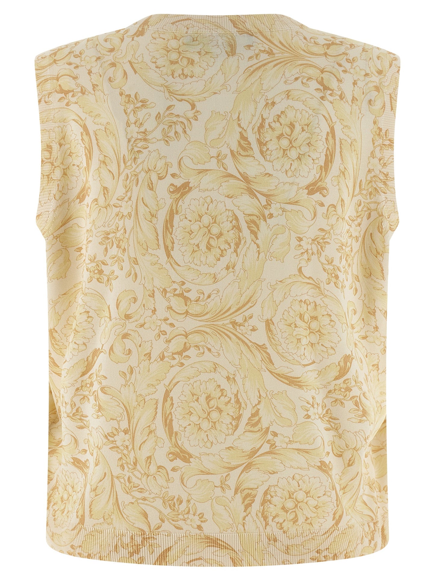 Chaqueta sin mangas de seda bicolor Versace