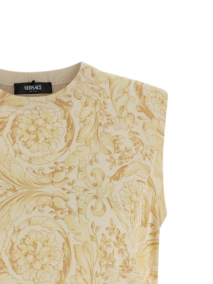 Chaqueta sin mangas de seda bicolor Versace