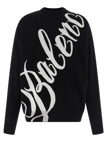 Balenciaga - Cardigan bicolore à manches longues en coton