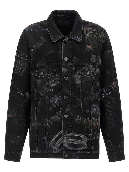 Chaqueta Balenciaga de denim de algodón negro
