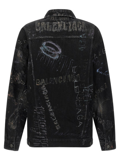 Chaqueta Balenciaga de denim de algodón negro