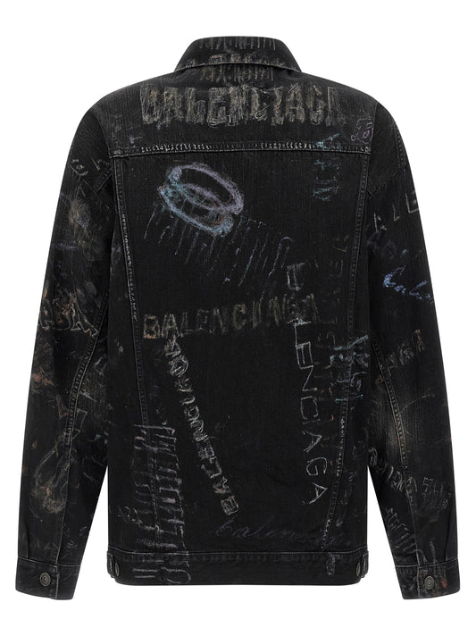 Chaqueta Balenciaga de denim de algodón negro