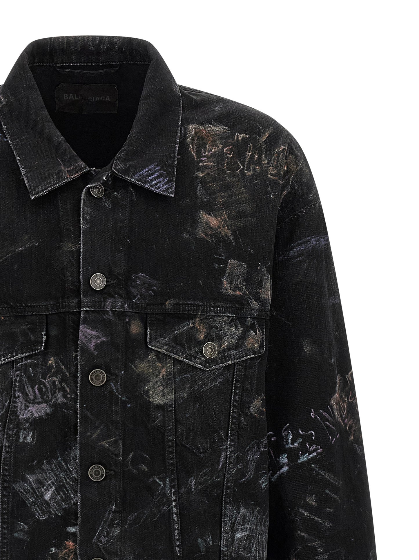 Chaqueta Balenciaga de denim de algodón negro
