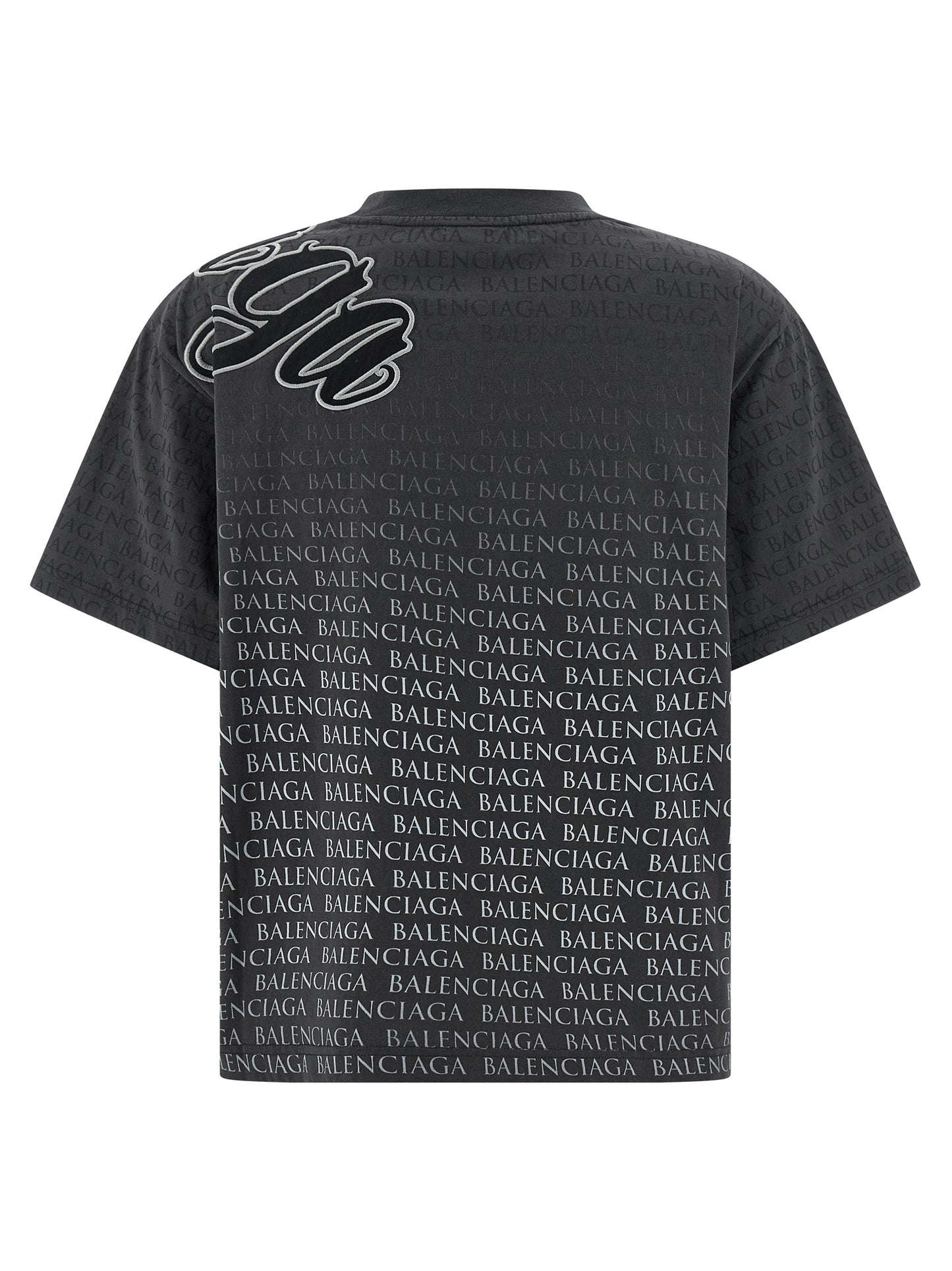 Balenciaga T-shirt Coton Noir Effet Délavé Subtil Contemporain