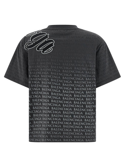 Balenciaga T-shirt Coton Noir Effet Délavé Subtil Contemporain