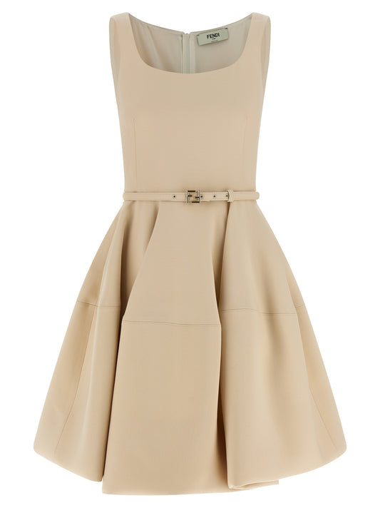 Minivestido corto Fendi de lana multicolor