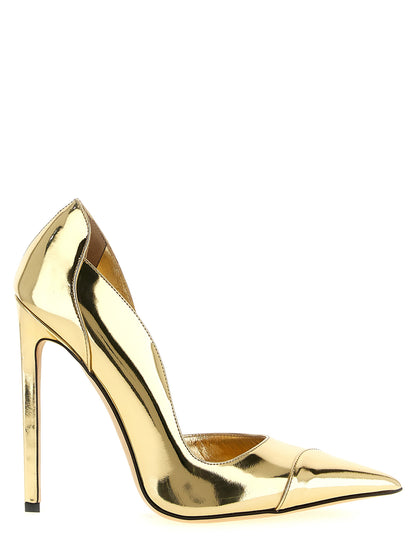 Escarpins à talons hauts en cuir doré Jimmy Choo