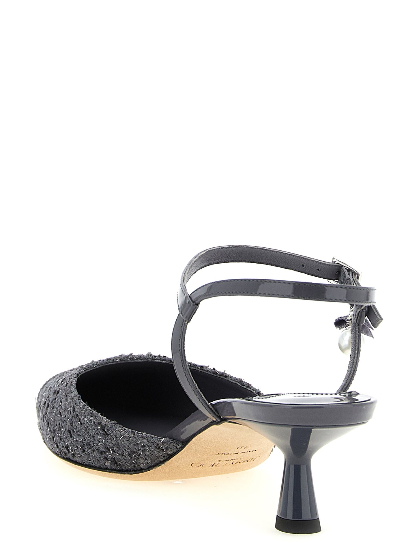 Zapatos de tacón medio Jimmy Choo de Tencel gris
