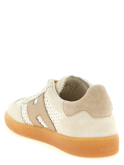 Zapatillas Bajas Hogan de Algodón Beige