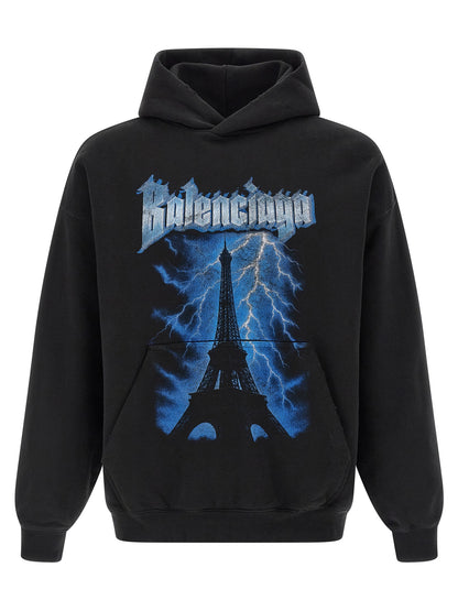 Balenciaga Intense Black Cotton Hoodie