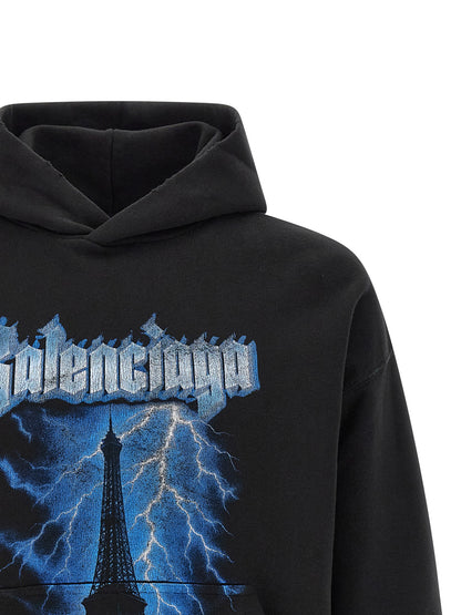 Balenciaga Intense Black Cotton Hoodie