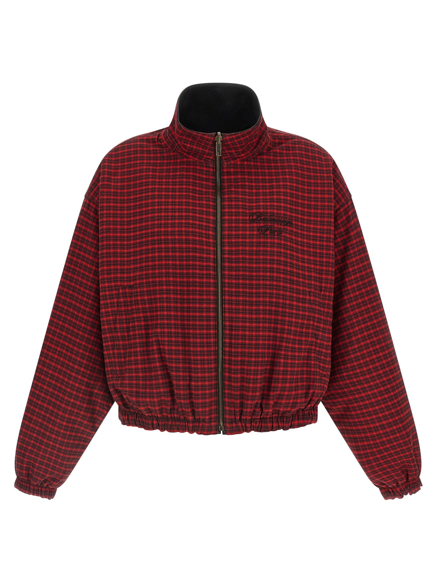 Chaqueta de cuero de cordero negra Balenciaga