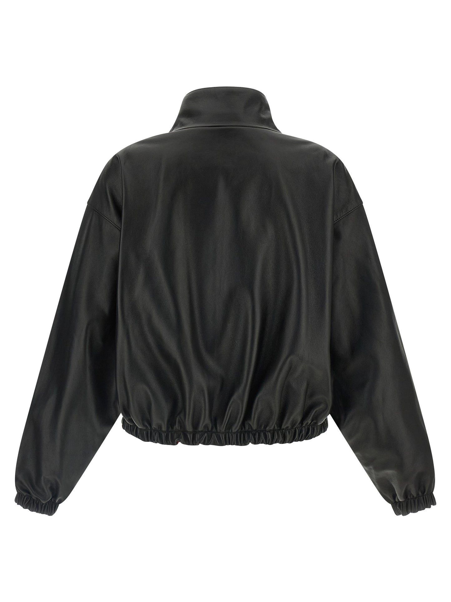 Chaqueta de cuero de cordero negra Balenciaga