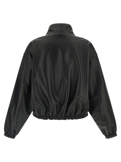 Chaqueta de cuero de cordero negra Balenciaga