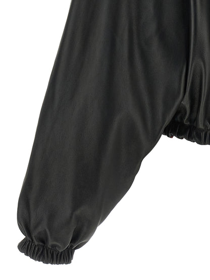 Chaqueta de cuero de cordero negra Balenciaga