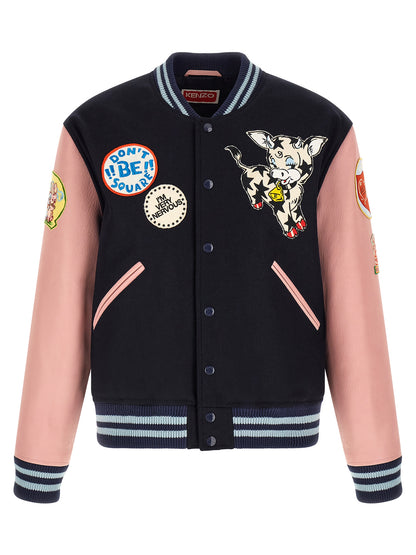 Chaqueta Bomber De Lana Multicolor Kenzo Estilo Urbano