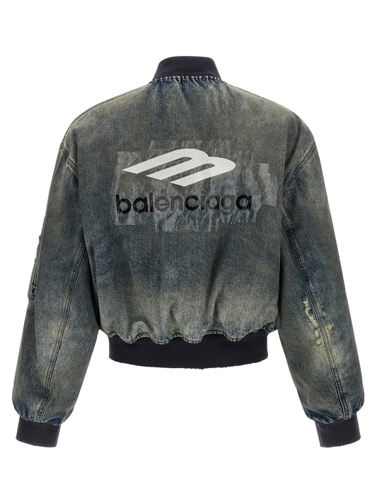 Bomber de poliéster gris Balenciaga