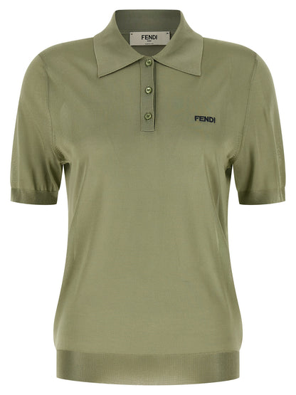 Polo bicolore Fendi en viscose